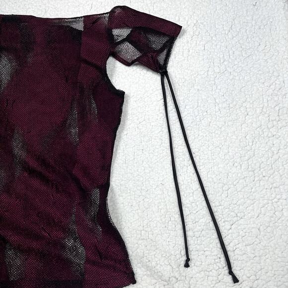 2001 Lip Service Hour of Darkness Blouse Top Purple Medium Y2K Vintage Goth - Picture 7 of 16